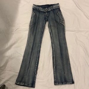 Light wash bell bottom jeans